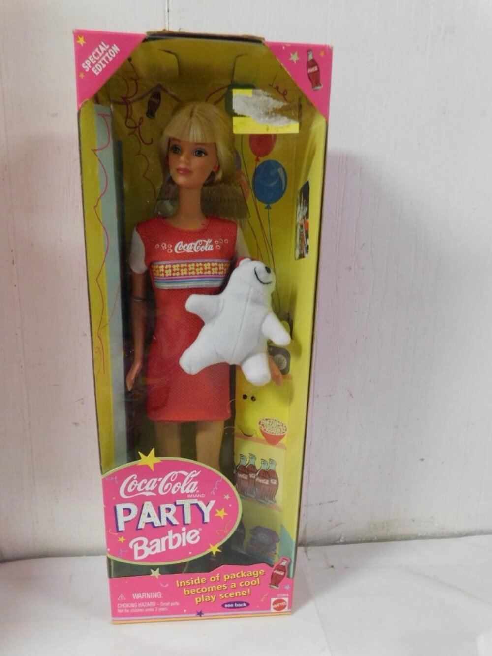 1998 Mattel Barbie Coca Cola Party Barbie with Polar Bear NEW in Box  *